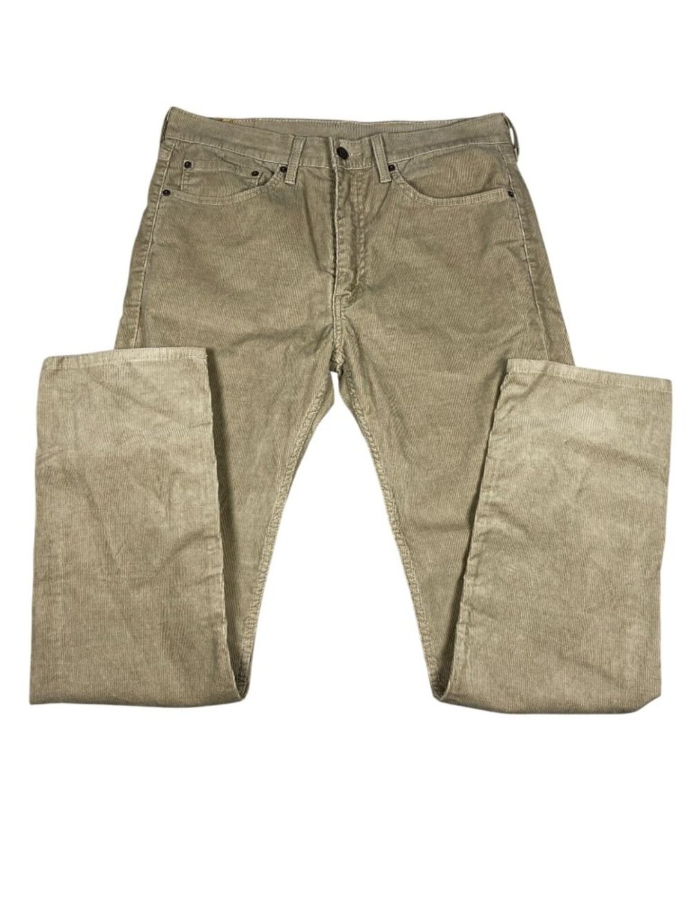 Levis 505 Mens Corduroy Pants 34x34 Beige Tan Straight Leg Regular Fit